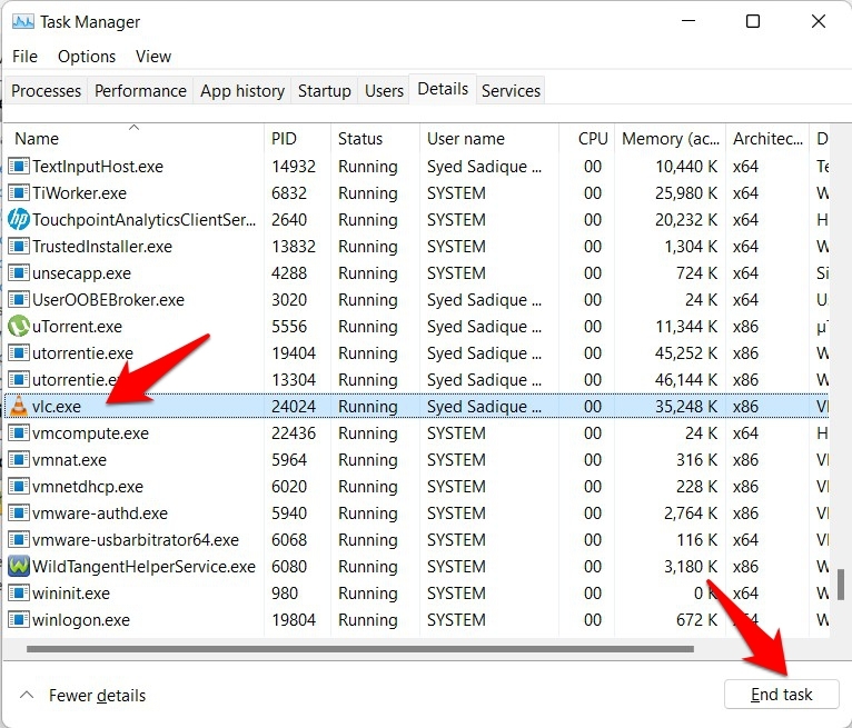 come terminare il task di un'app eseguibile in windows 11