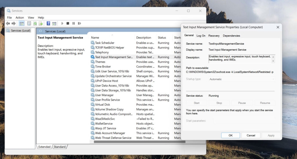 Disabilita il servizio di gestione dell'input testuale - CTF Loader alto utilizzo CPU