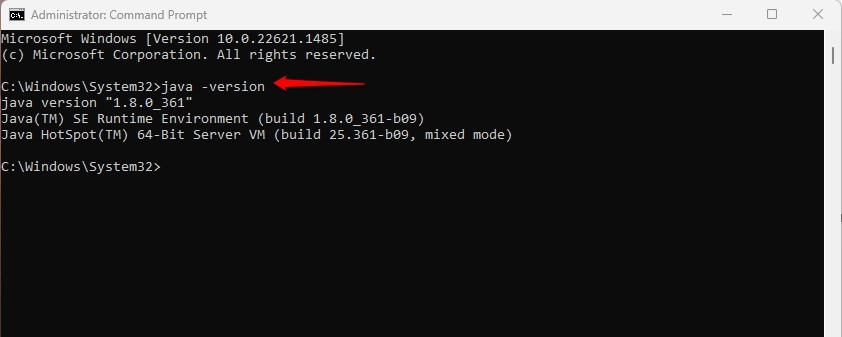 CMD java - Версия - Не удалось создать виртуальную машину Java