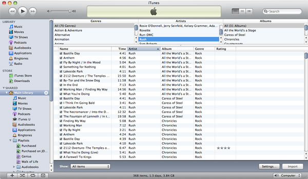 Condivisione delle librerie musicali in iTunes 9