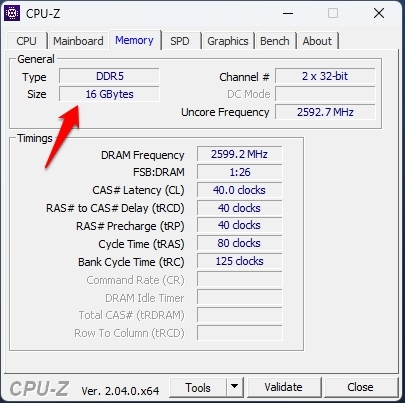 Tipo de Memoria CPU-Z