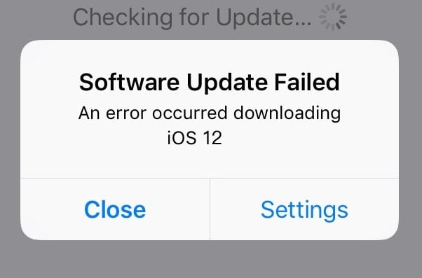 iPhone 12のOTAソフトウェアアップデート失敗エラー