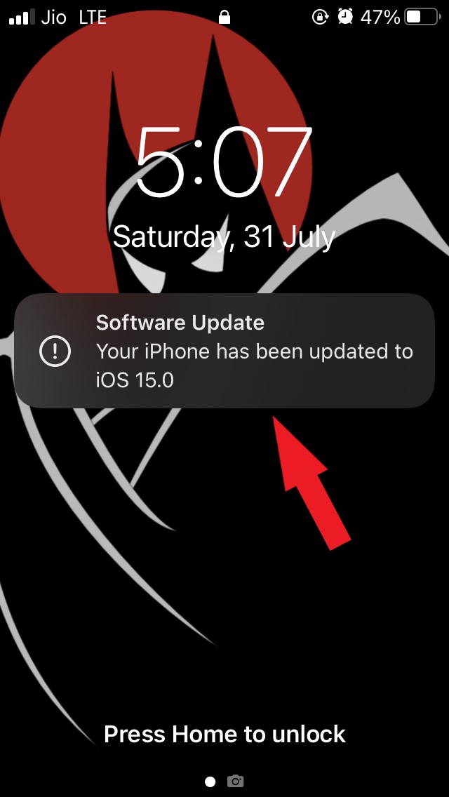 appareil mis à jour vers iOS 15