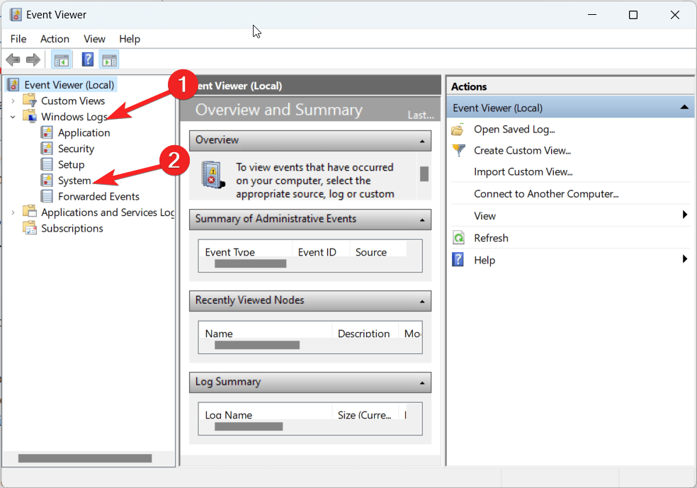 Scegli Sistema dai registri di Windows