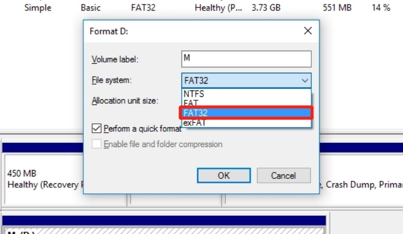 Formater la carte SD pour 3DS avec la Gestion des disques