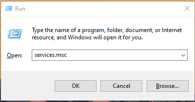 Geben Sie „services.msc“ ein und drücken Sie dann „OK“