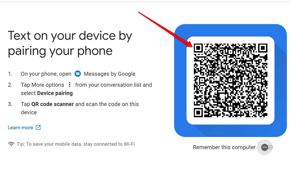 QR 코드 구글 메시지 웹