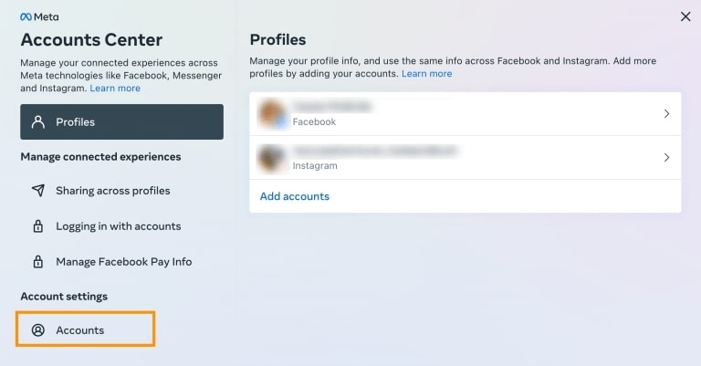 Come disconnettere Facebook e Instagram?