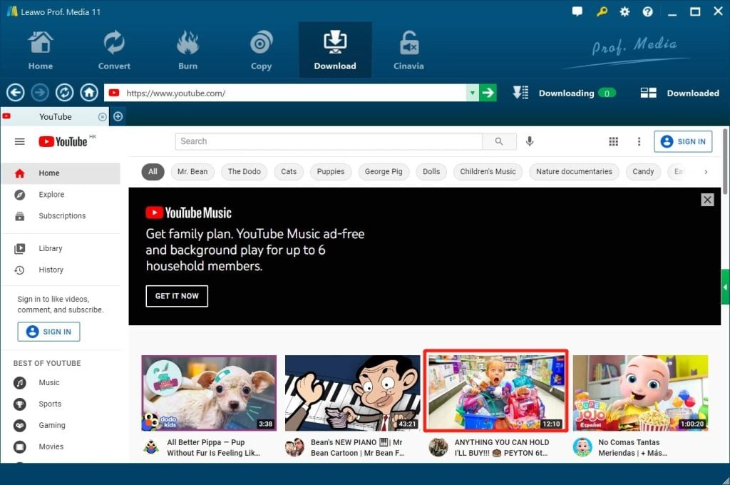Leawo Video Downloader - Bester Chrome Video Downloader