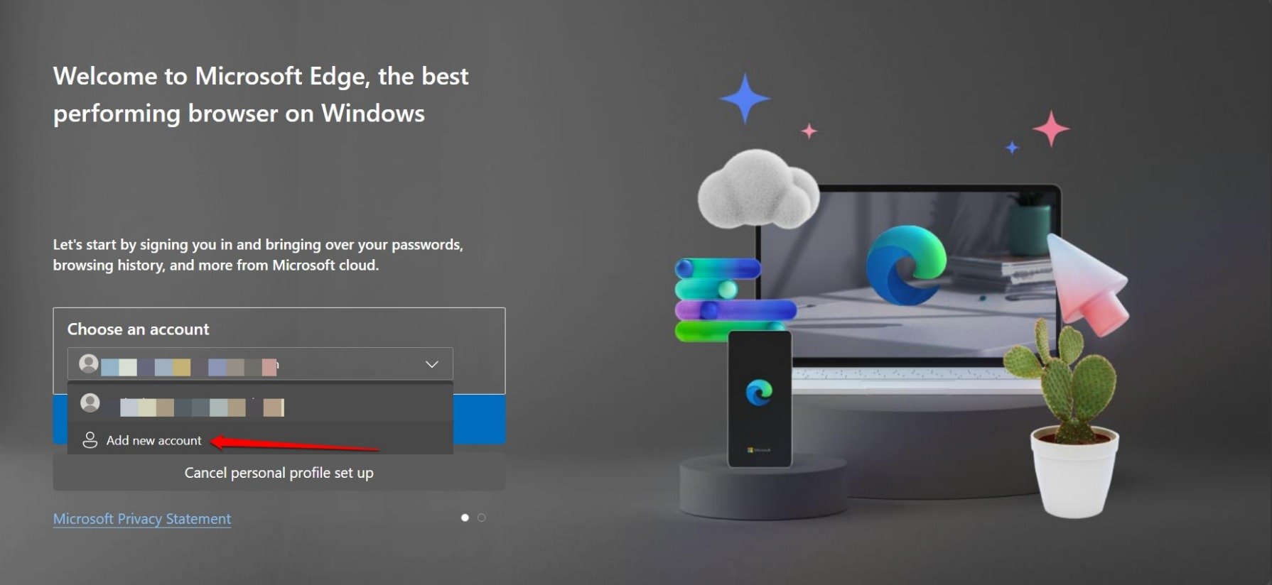 Neues Benutzerkonto für Microsoft Edge hinzufügen