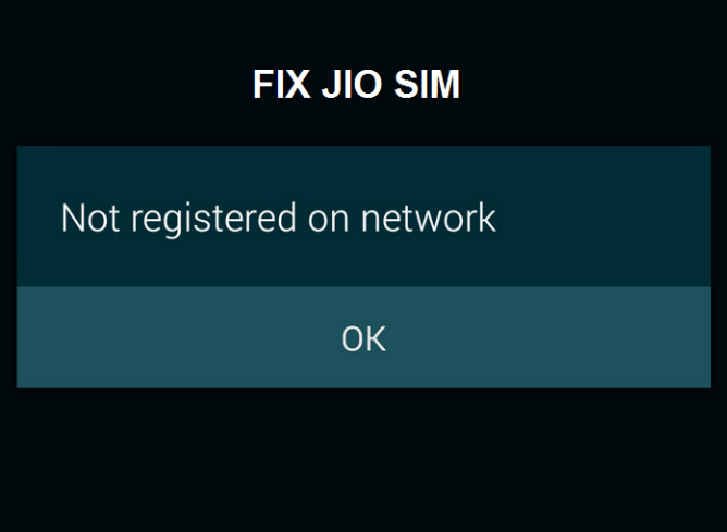ネットワークに登録されていないJio