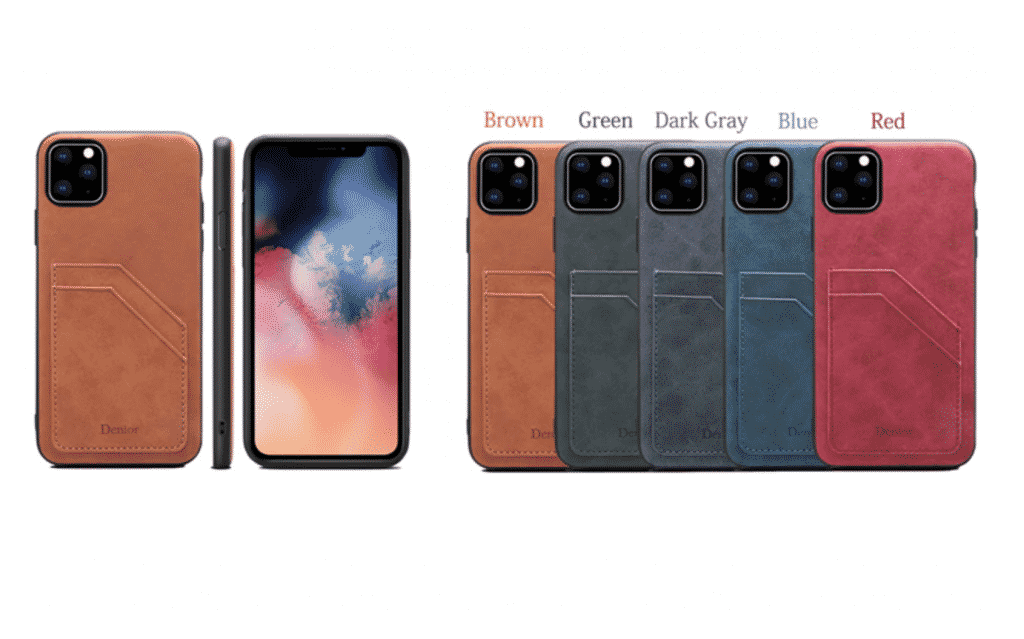 Custodia in pelle con doppio slot per carte per iPhone 11 Pro