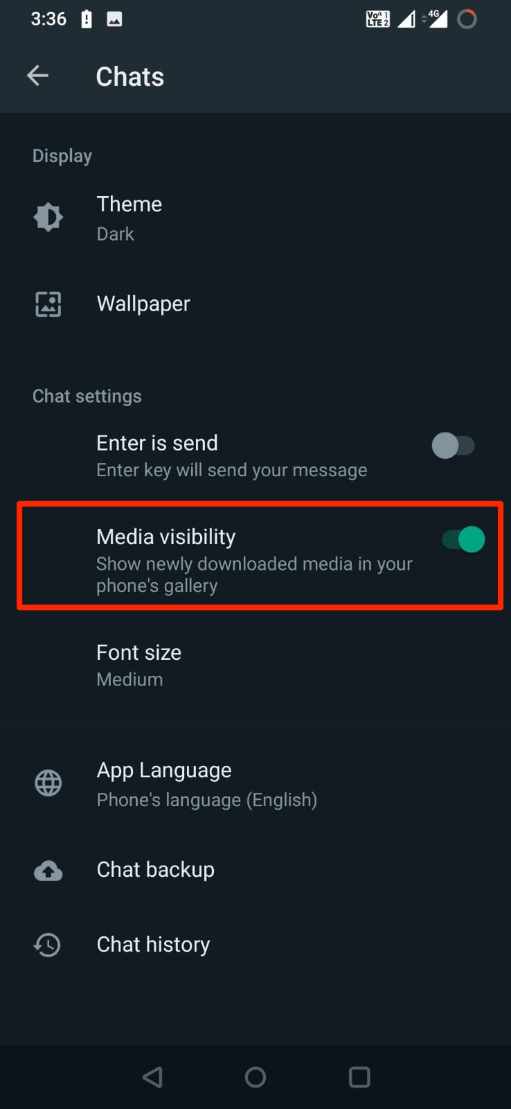 Activar Visibilidad de Medios