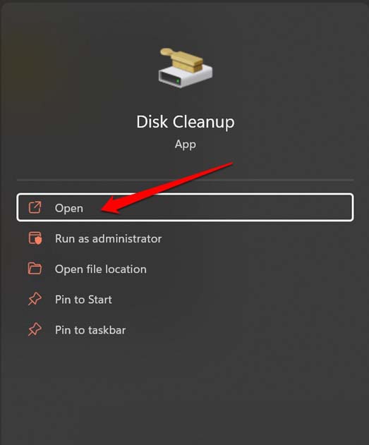 apri Pulizia Disco di Windows