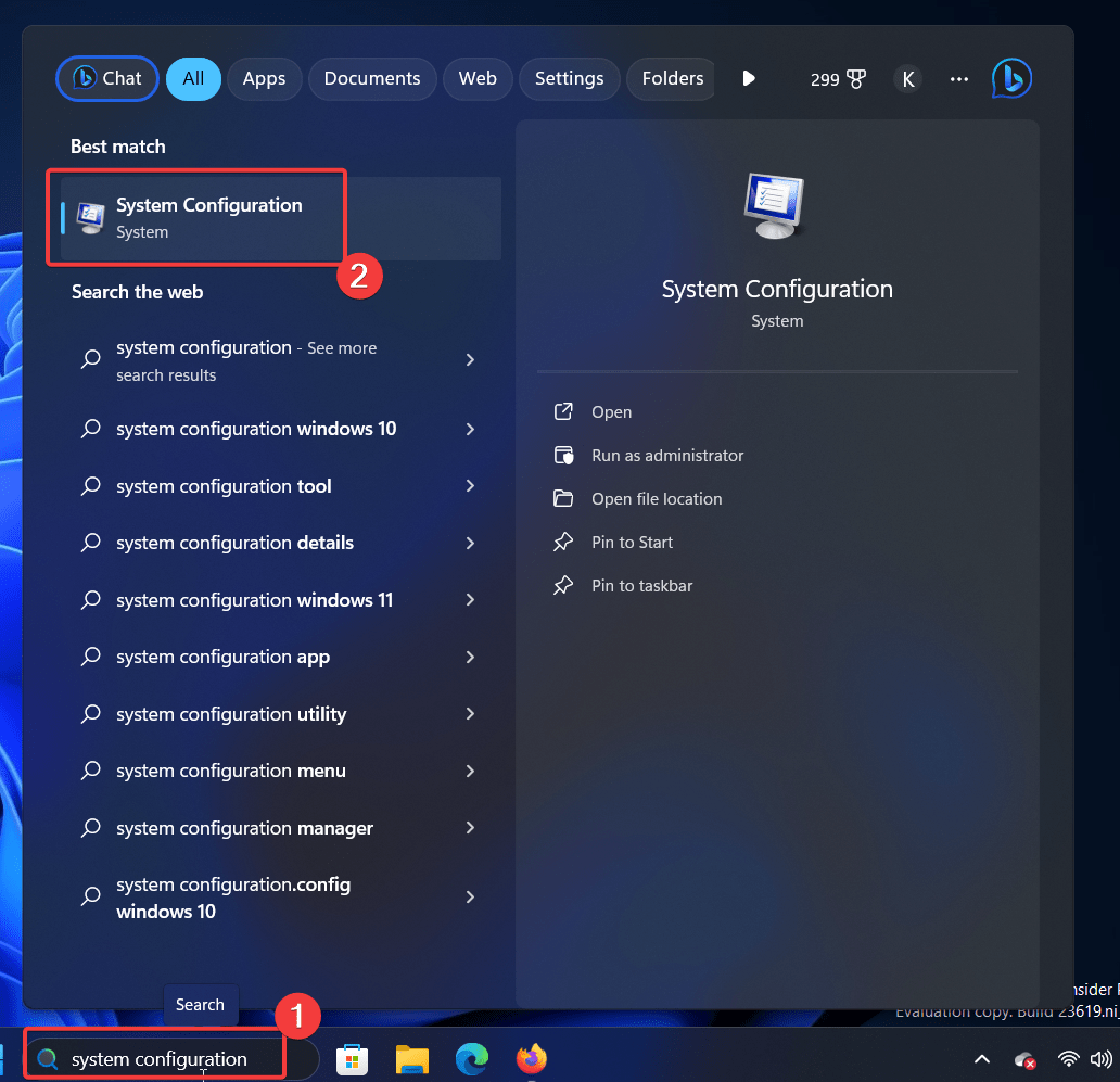 Cerca Configurazione di sistema