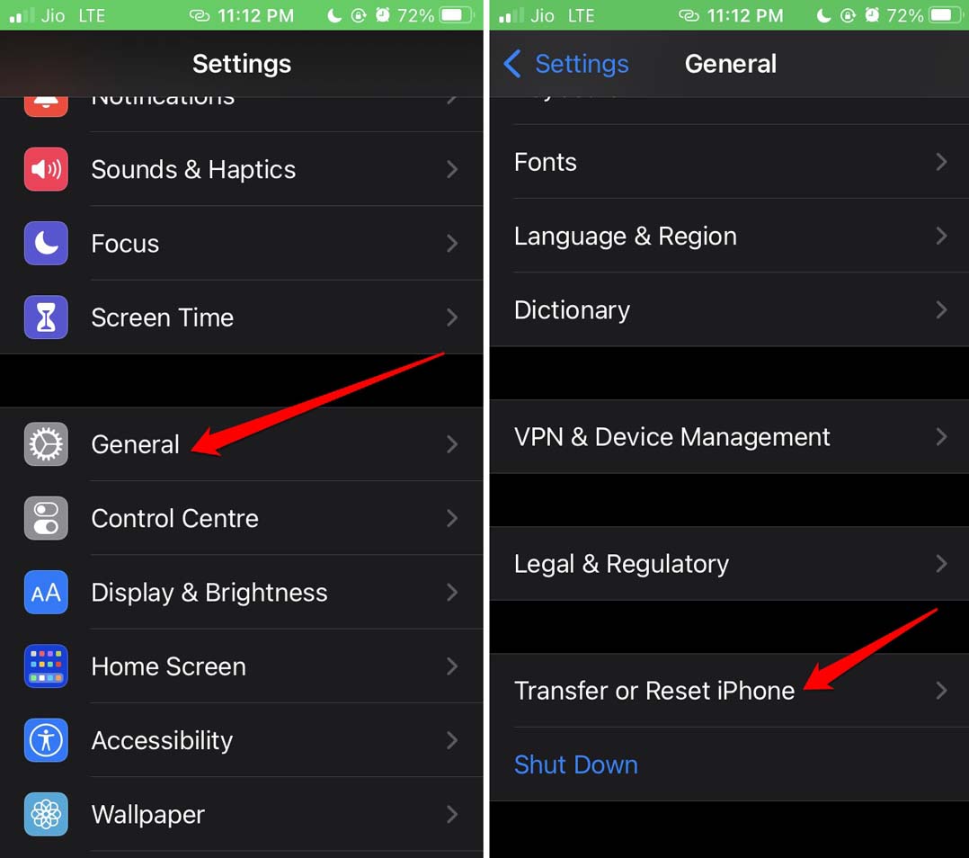 reset an iPhone