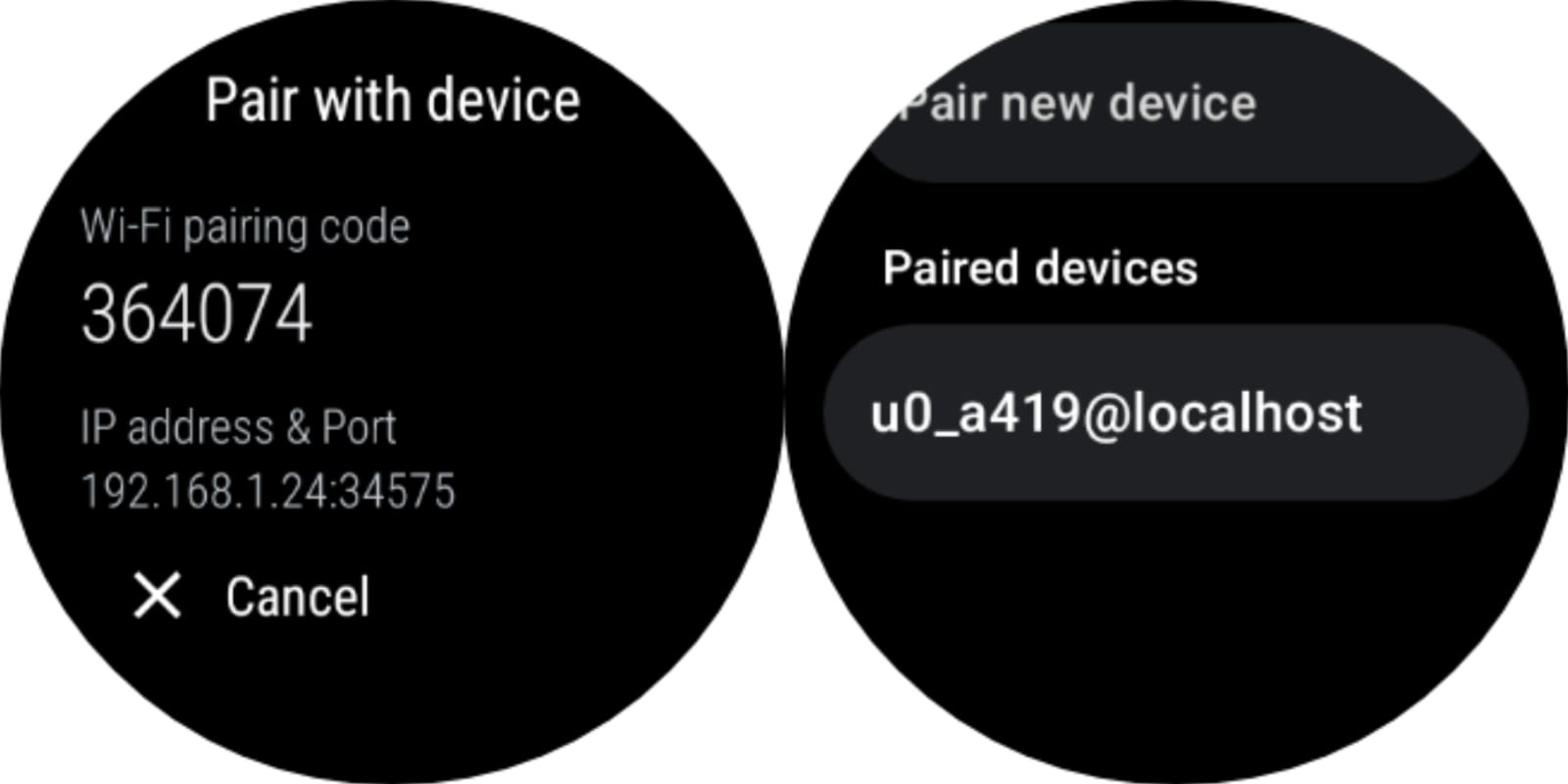 utiliser le code d'appairage pour appairer