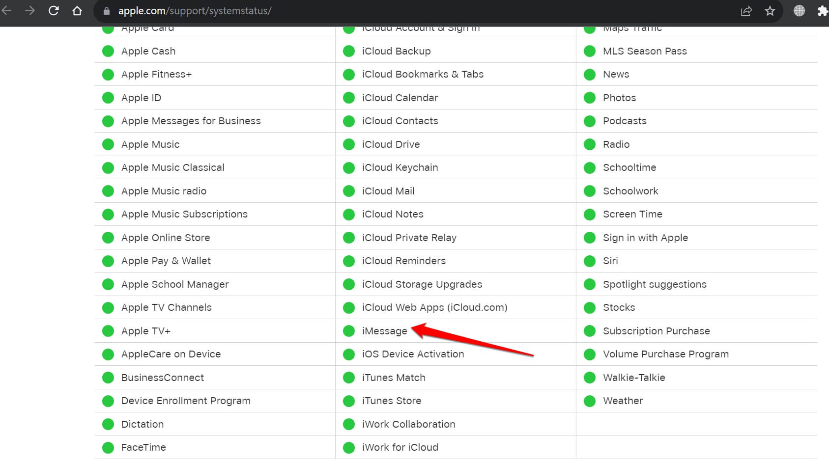verificar si iMessage está caído