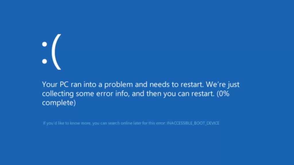 PCが問題に直面し、再起動する必要があります