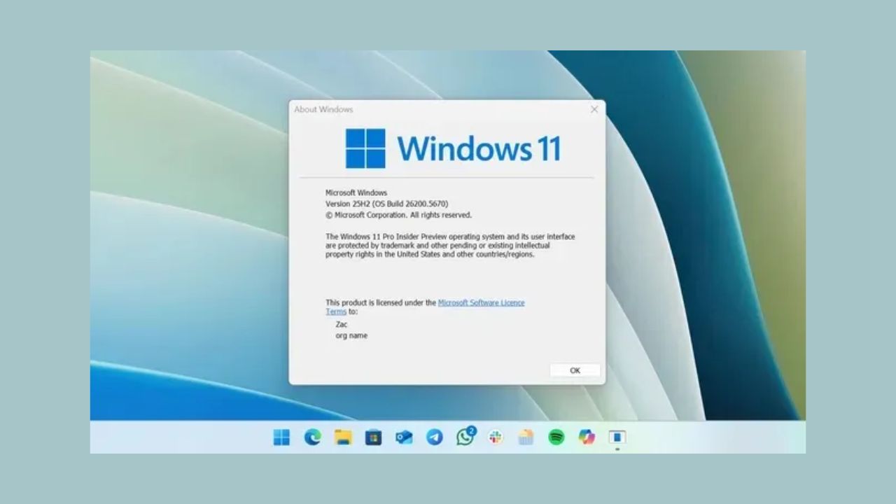 Windows 11 25H2 Veröffentlichung