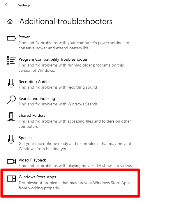 Windows Store Apps Problembehandlung