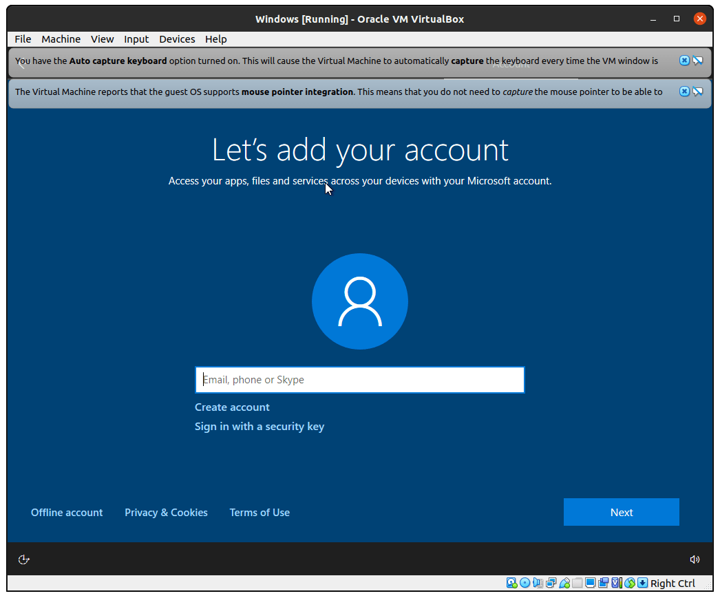 Vous pouvez vous connecter à Windows 10 en utilisant un compte Microsoft ou cliquer sur 