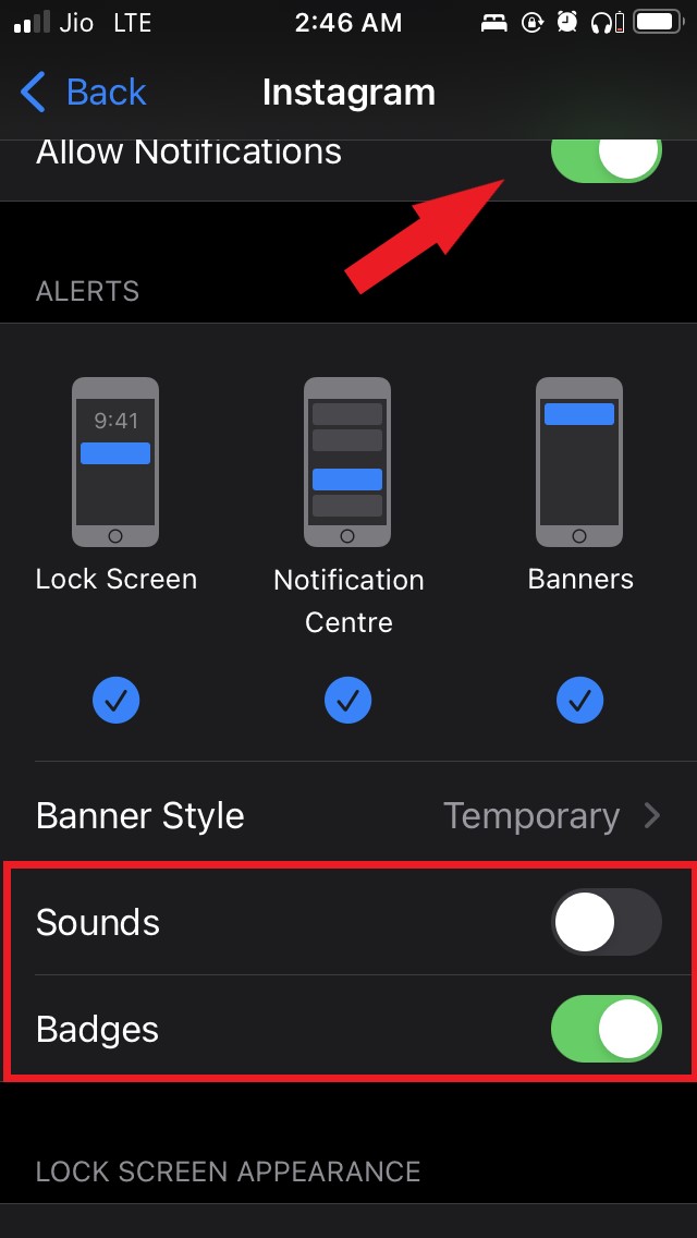 personalizar notificações do instagram no iPhone