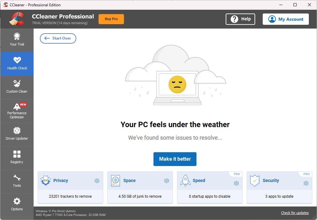 CCleaner Professional - Bestes Windows-Reinigungswerkzeug