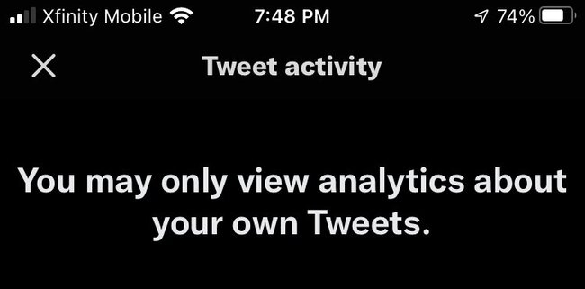 Error de solo puedes ver análisis sobre tus propios Tweets