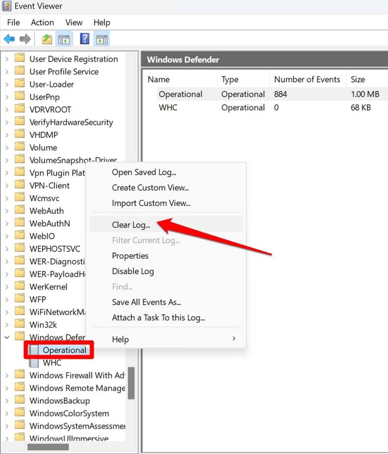 Windows Defender 운영 로그 지우기