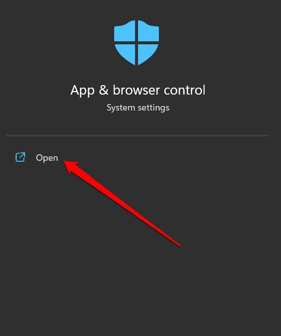 Windows 11에서 앱 및 브라우저 제어 실행