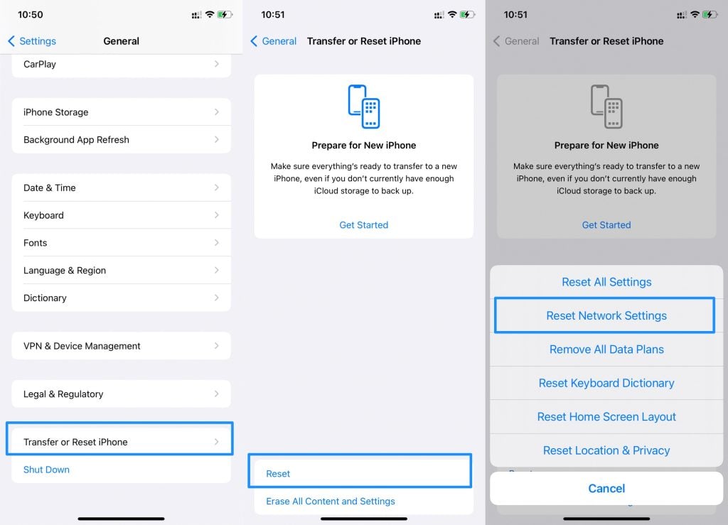Reset Network Settings iPhone