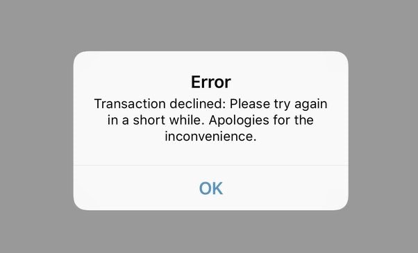 Venmo ransaction Declined