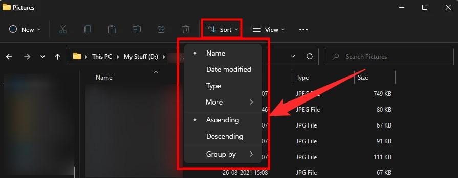 Dateien in Windows 11 sortieren
