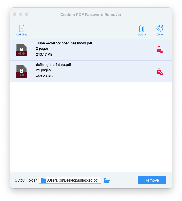 Usar Cisdem PDF Password Remover