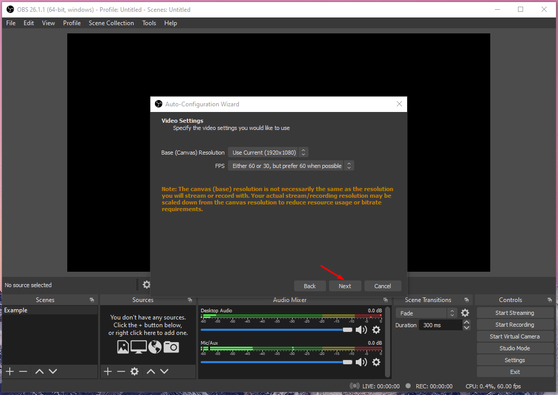 Configura impostazioni video