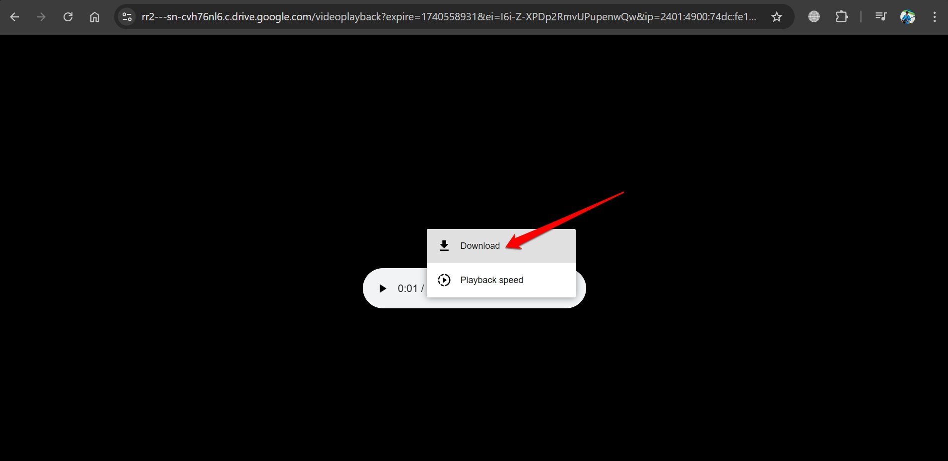 télécharger l'audio de la vidéo restreinte de Google Drive