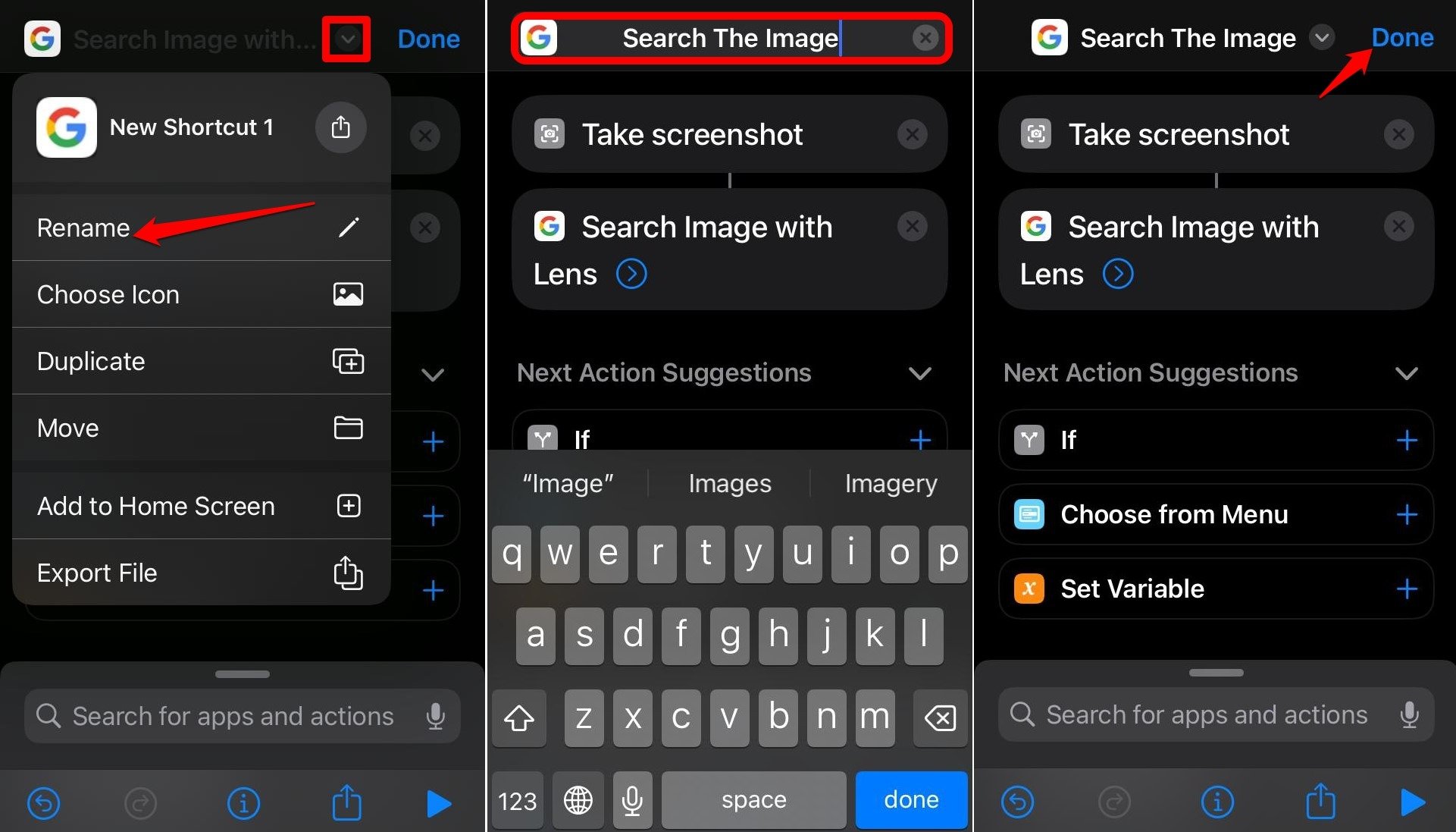 renombrar acceso directo iOS para buscar imagen