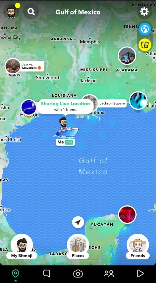 Snapchatで偽の位置情報を共有する