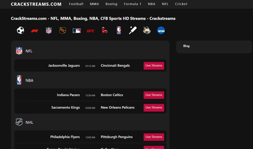 Crackstreams - Melhor Alternativa ao VipBox