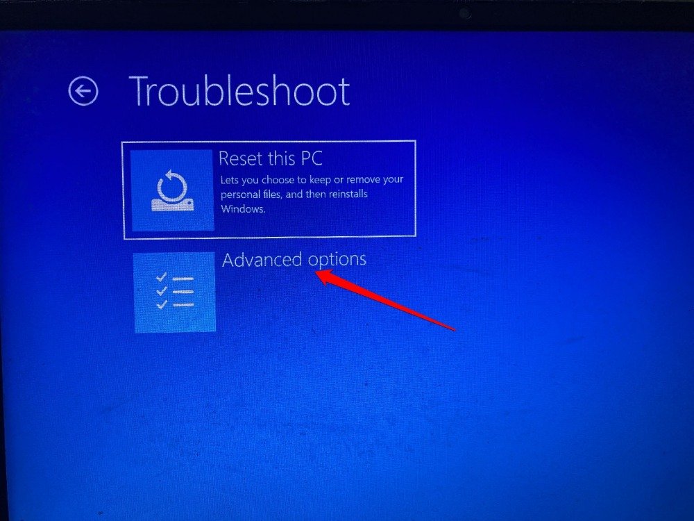 advanced options Windows Startup
