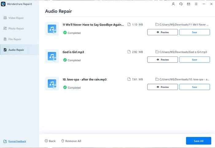 Audio réparé