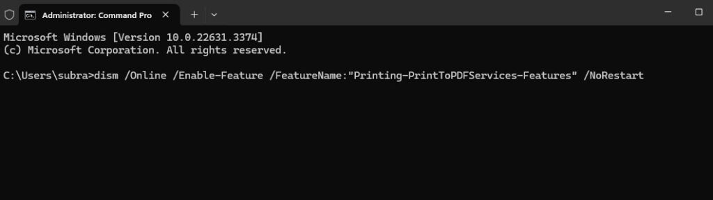 Disabilitare/Abilitare la funzionalità Stampa in PDF tramite il Prompt dei comandi - Microsoft Print to PDF mancante