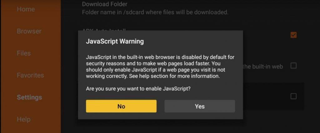 Downloader設定でJavaScriptを有効にする
