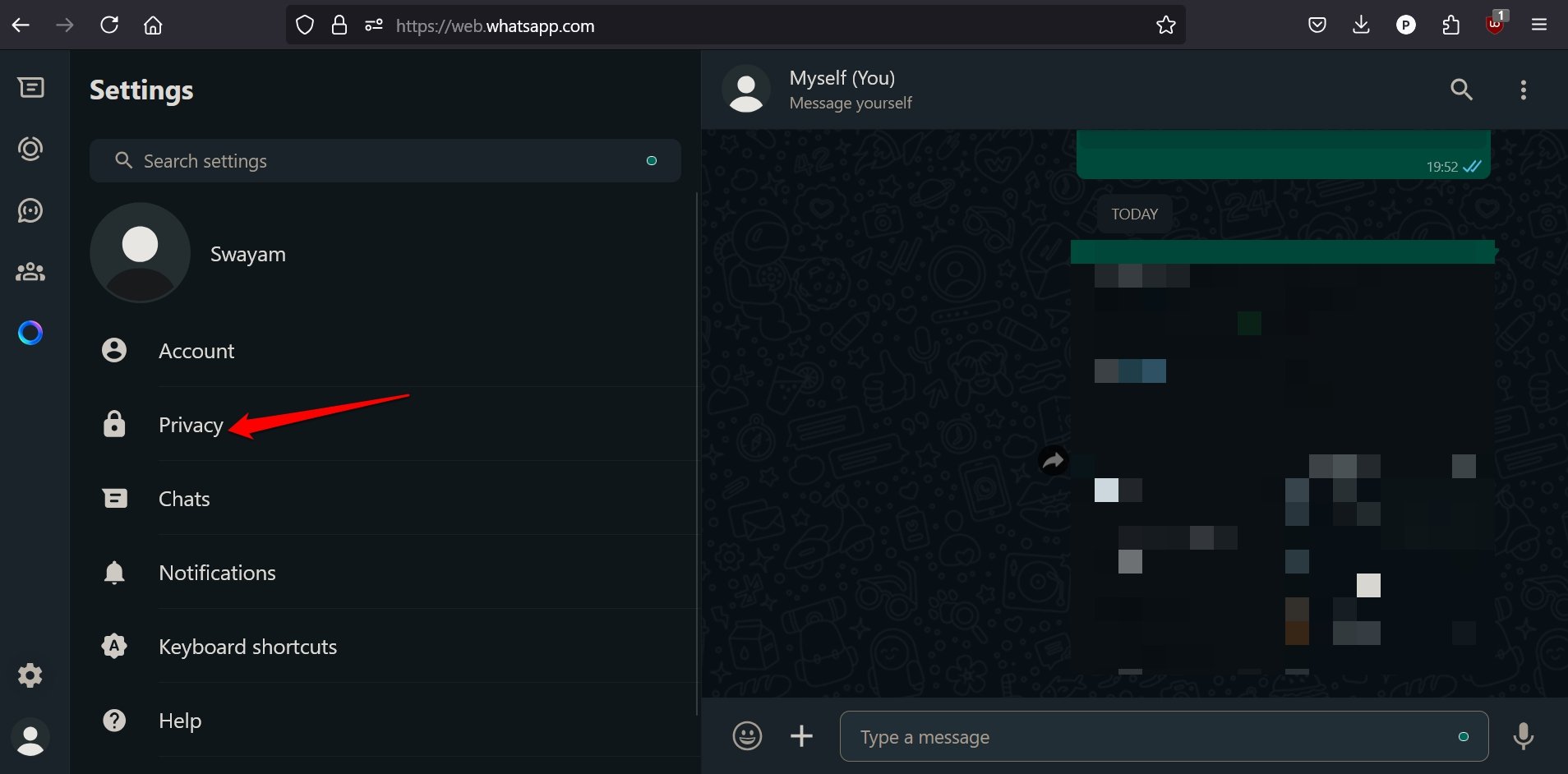 impostazioni sulla privacy di whatsapp web