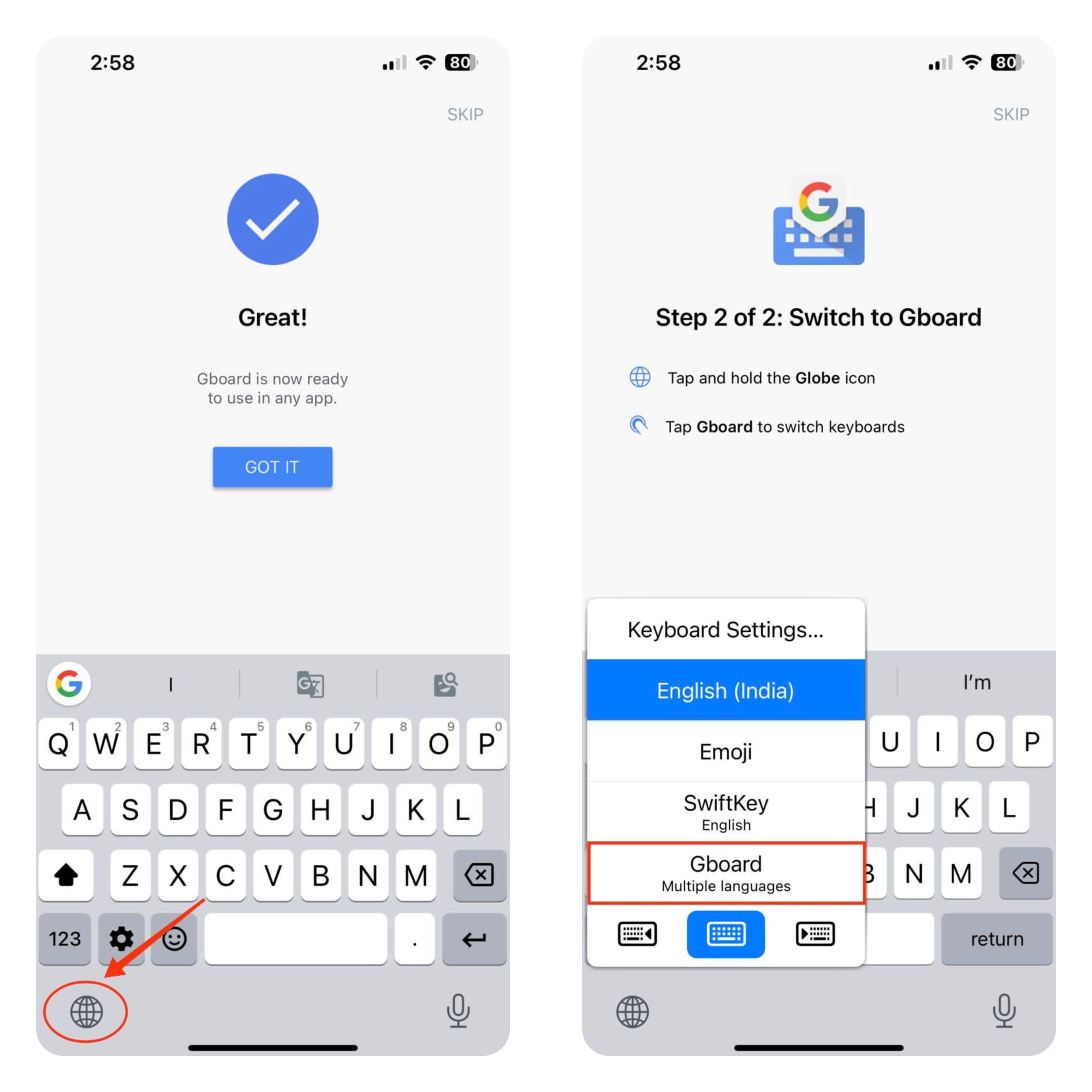 selecionar Gboard