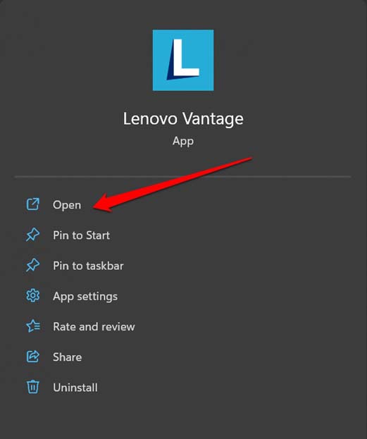 abrir lenovo vantage
