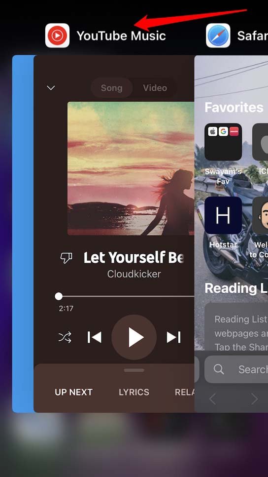 fermer de force l'application de streaming musical