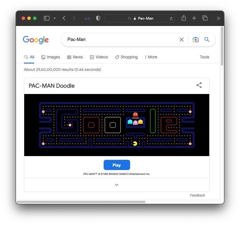 PAC-MAN - Jeux Gratuits sur Google