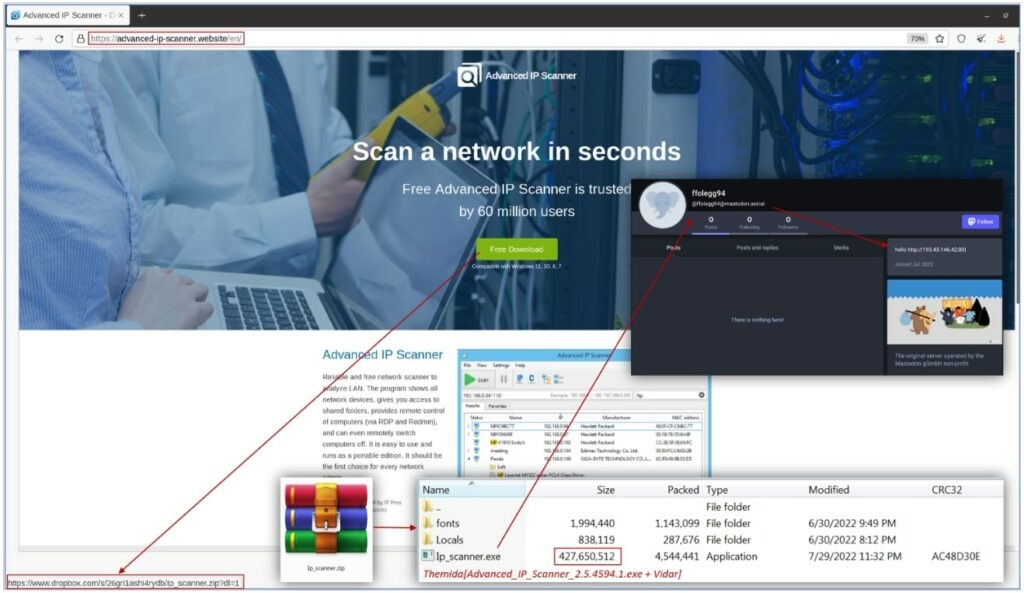 Il sito web falso utilizzato per scaricare Vidar Stealer (via CERT-UA)